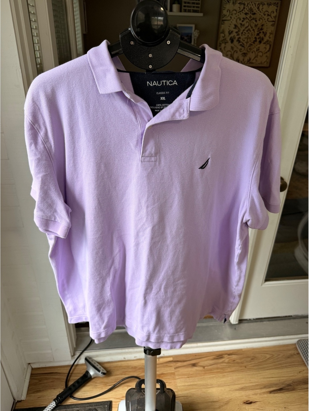 Nautica Men's Polo Shirt XXL Lavender Classic Fit Cotton